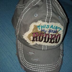 Distressed Gray Rodeo Cap